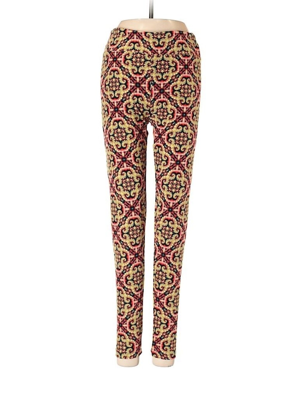 Women Lularoe Black Blue Red Green Yellow Kaleidoscope Print Leggings Size OS
